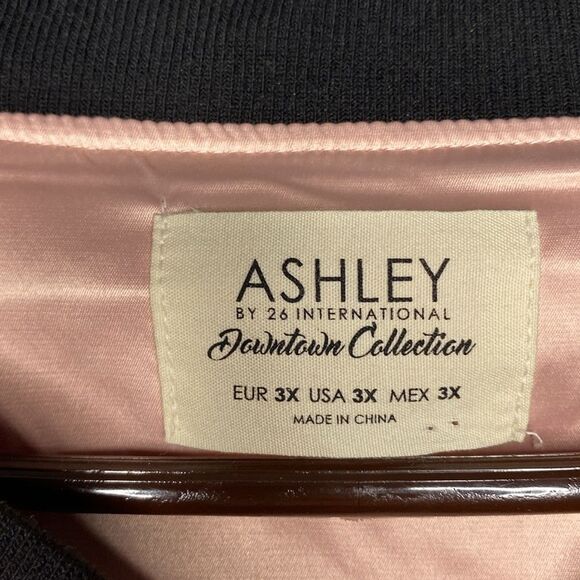 Ashley By 26 International Los Angeles State of Mind Pink & Black Bomber Size 3X - Picture 2 of 10